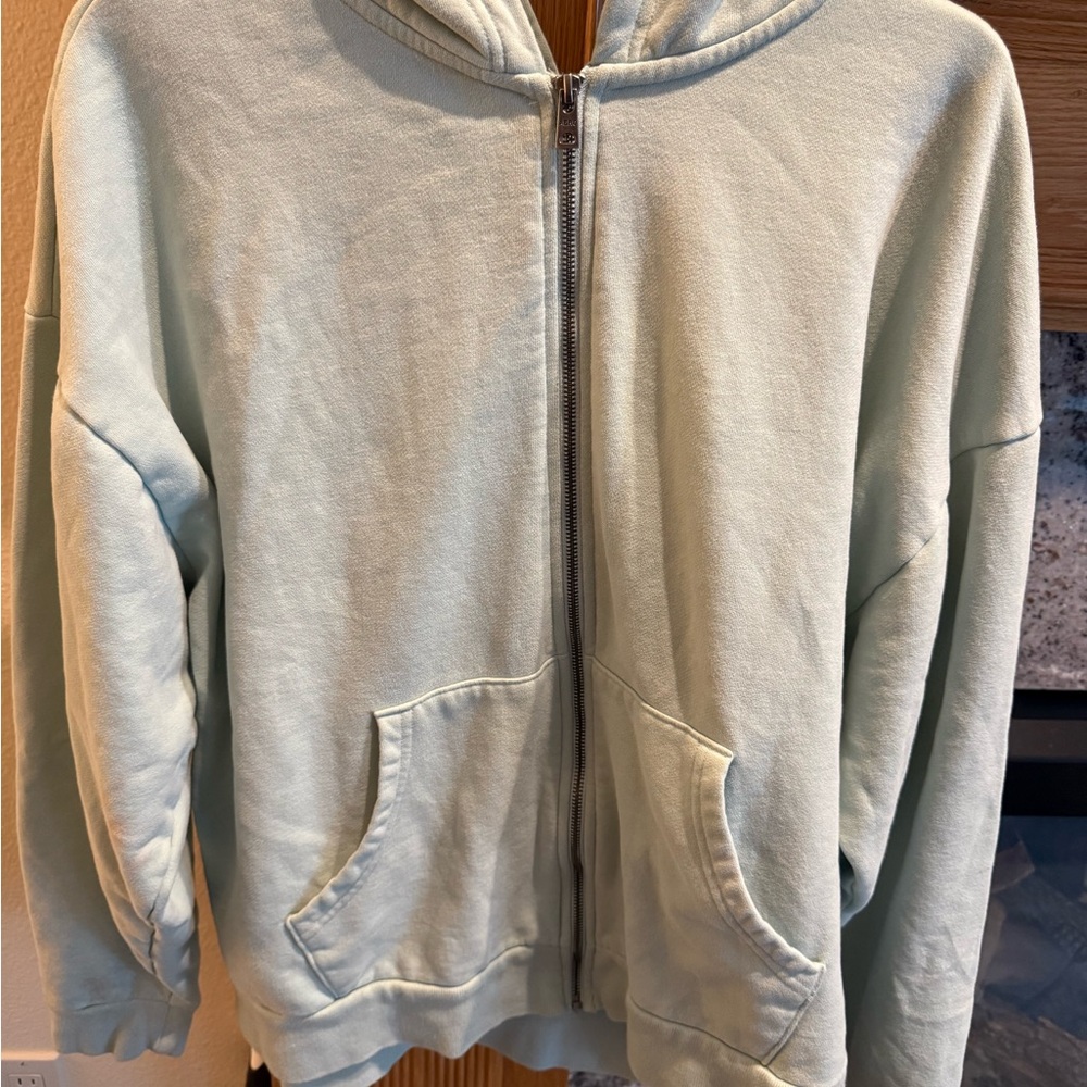 Aeropostale Light Green Zip-Up Hoodie